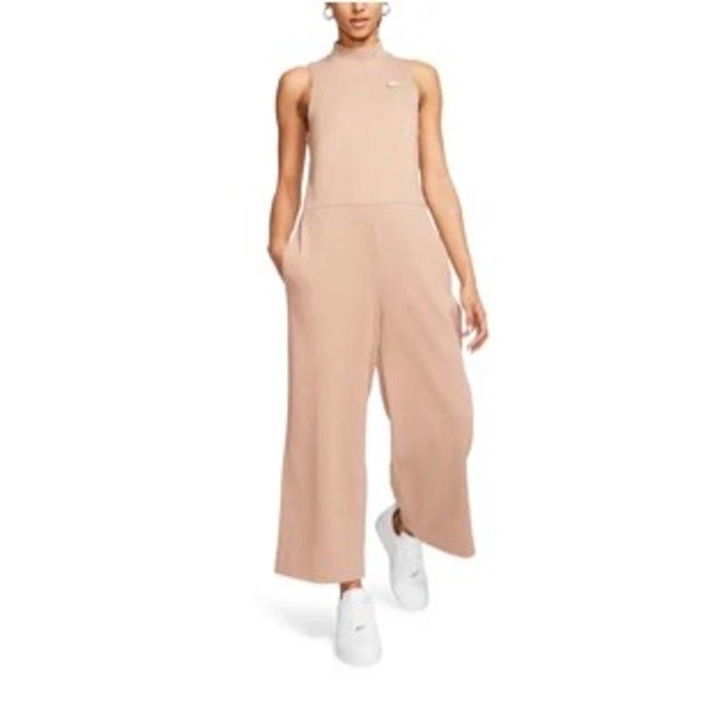 Nike Sportswear Crop Jersey Jumpsuit in Desert Dust Size M